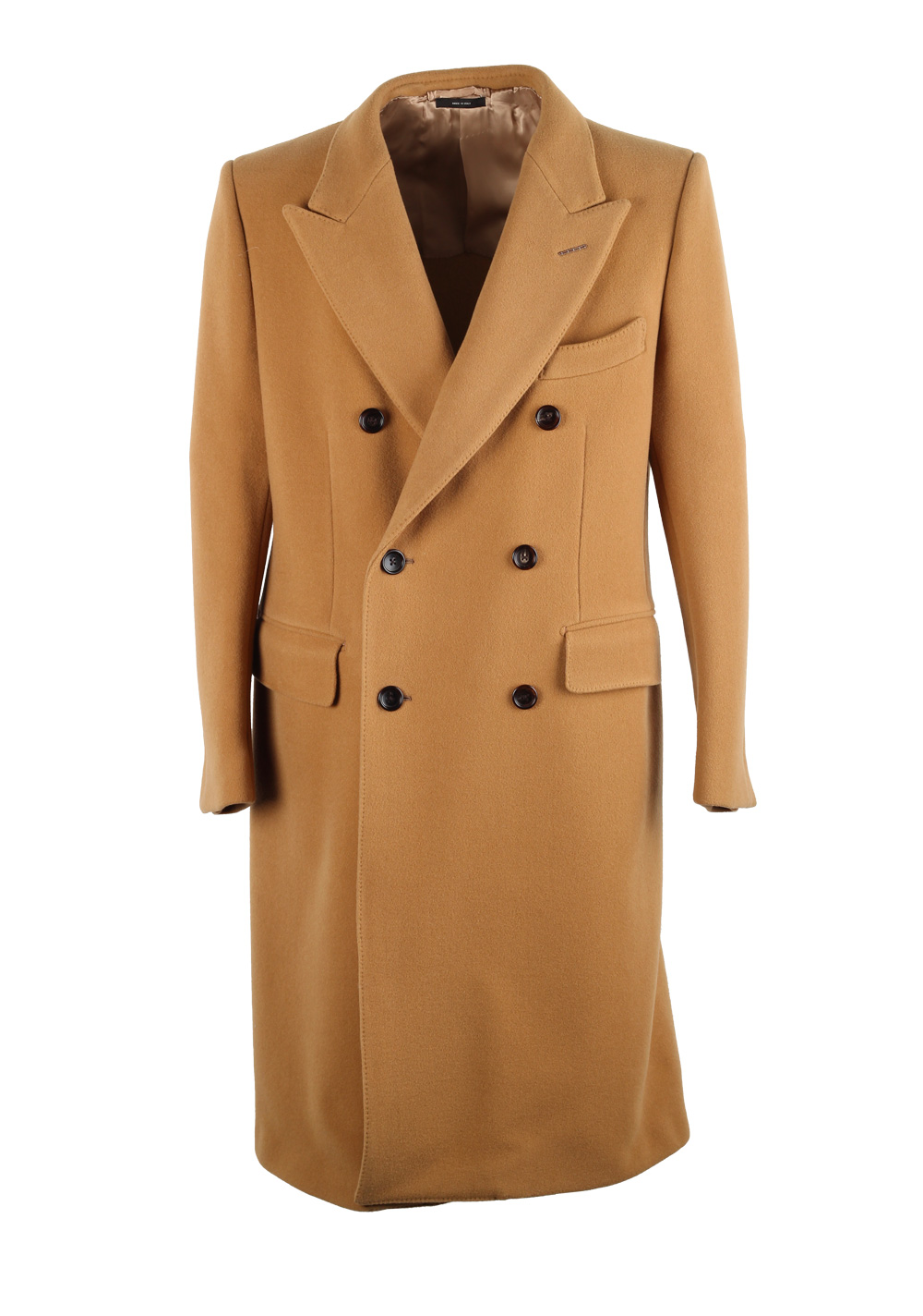 TOM FORD Beige Camel Double Breasted Coat Size 52 / 42R U.S. Outerwear | Costume Limité