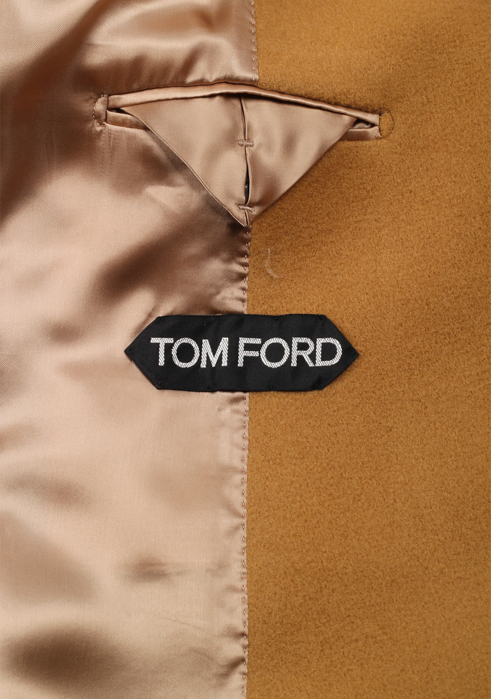 TOM FORD Beige Camel Double Breasted Coat Size 52 / 42R U.S. Outerwear | Costume Limité