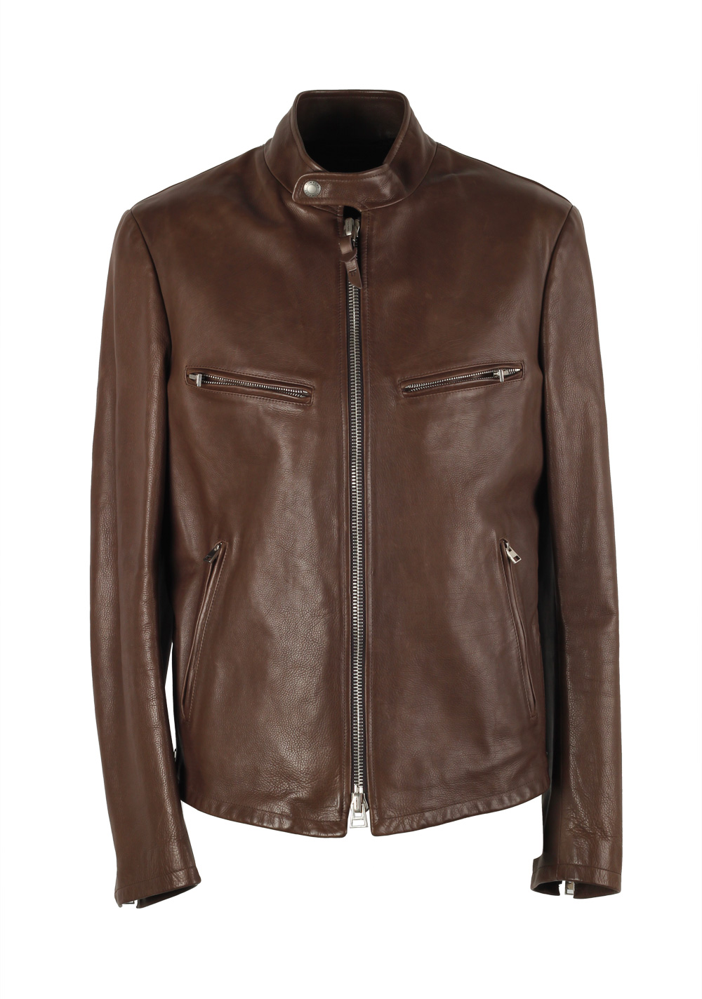 TOM FORD Brown Leather Jacket Coat Size 48 / 38R U.S. | Costume Limité