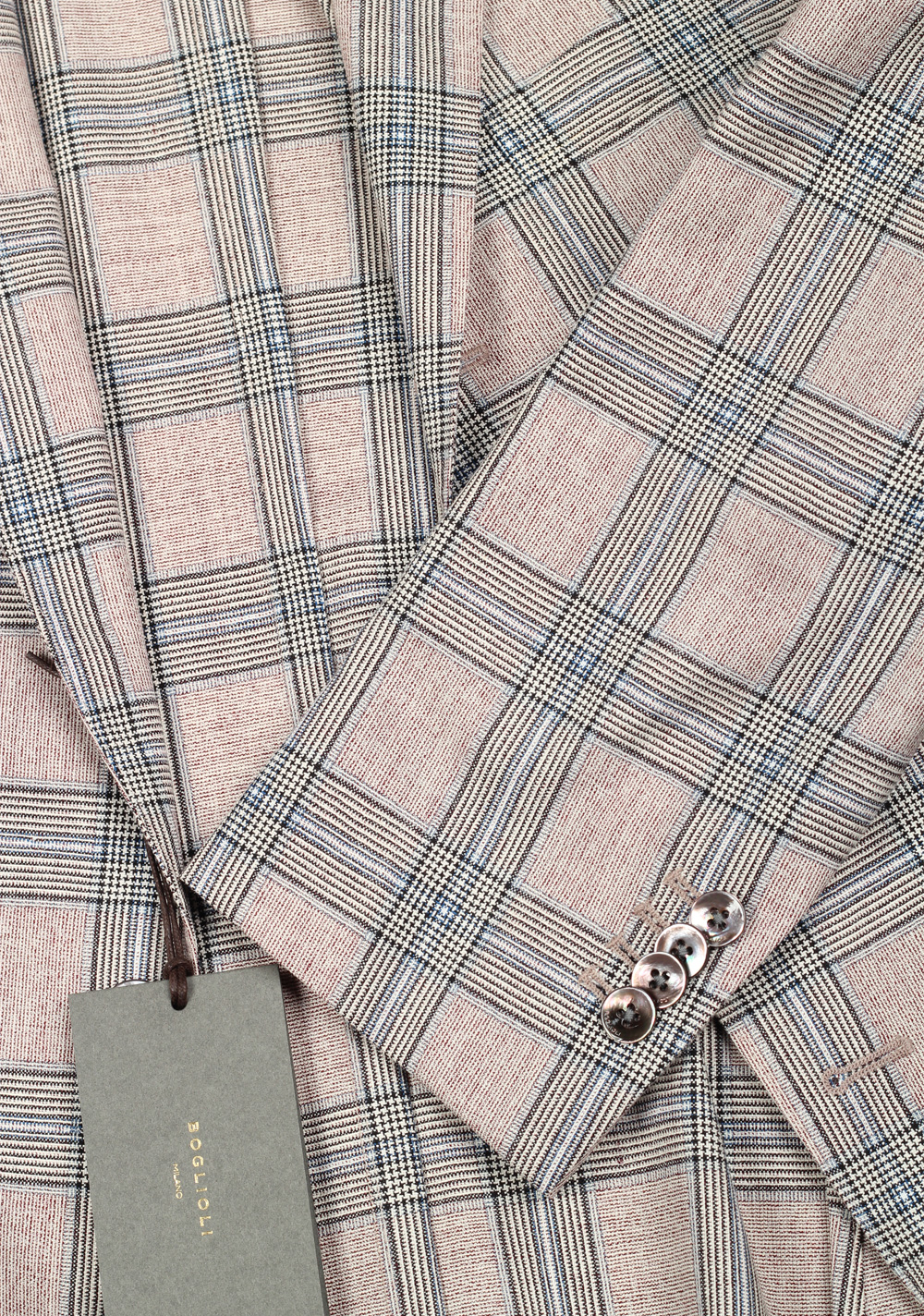 Boglioli K Jacket Beige Checked Suit Size 48 / 38R U.S. | Costume Limité