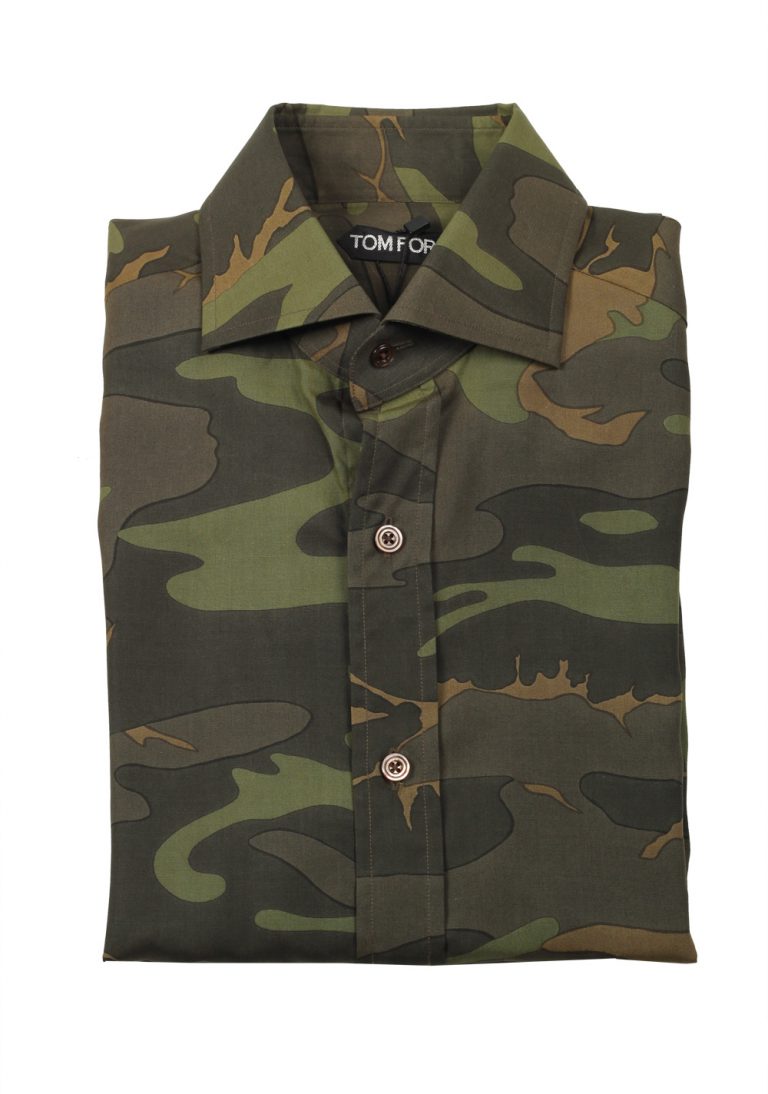 TOM FORD Signature Camouflage Green Dress Shirt - thumbnail | Costume Limité