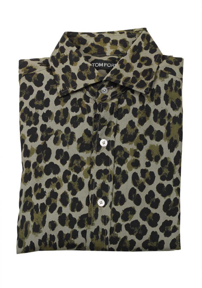 TOM FORD Signature Leopard Green Dress Shirt - thumbnail | Costume Limité