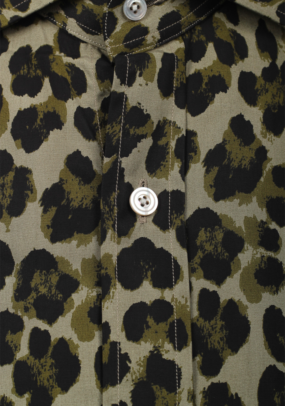 TOM FORD Signature Leopard Green Dress Shirt | Costume Limité