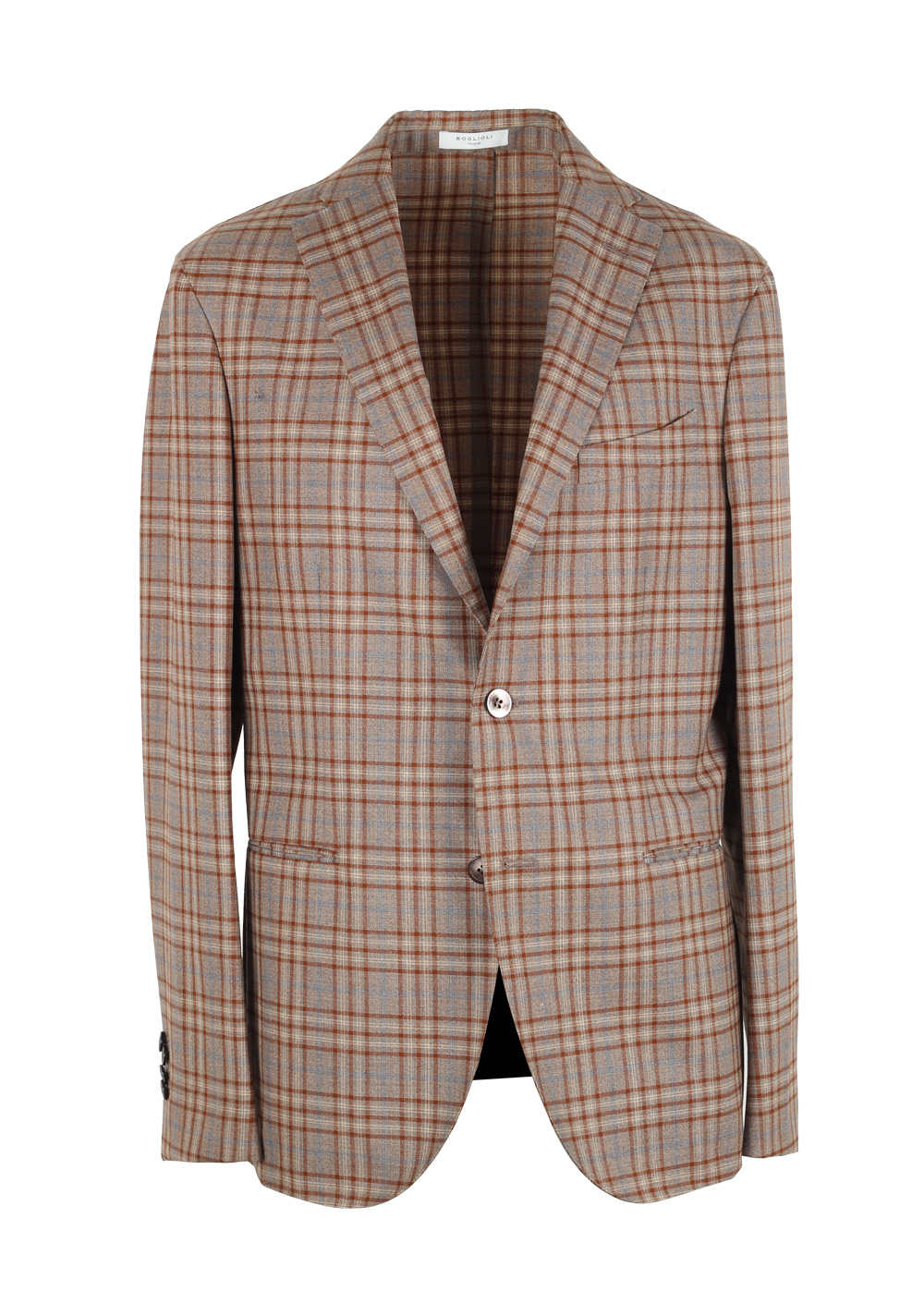 Boglioli K Jacket Brown Checked Suit Size 48 / 38R U.S. | Costume Limité