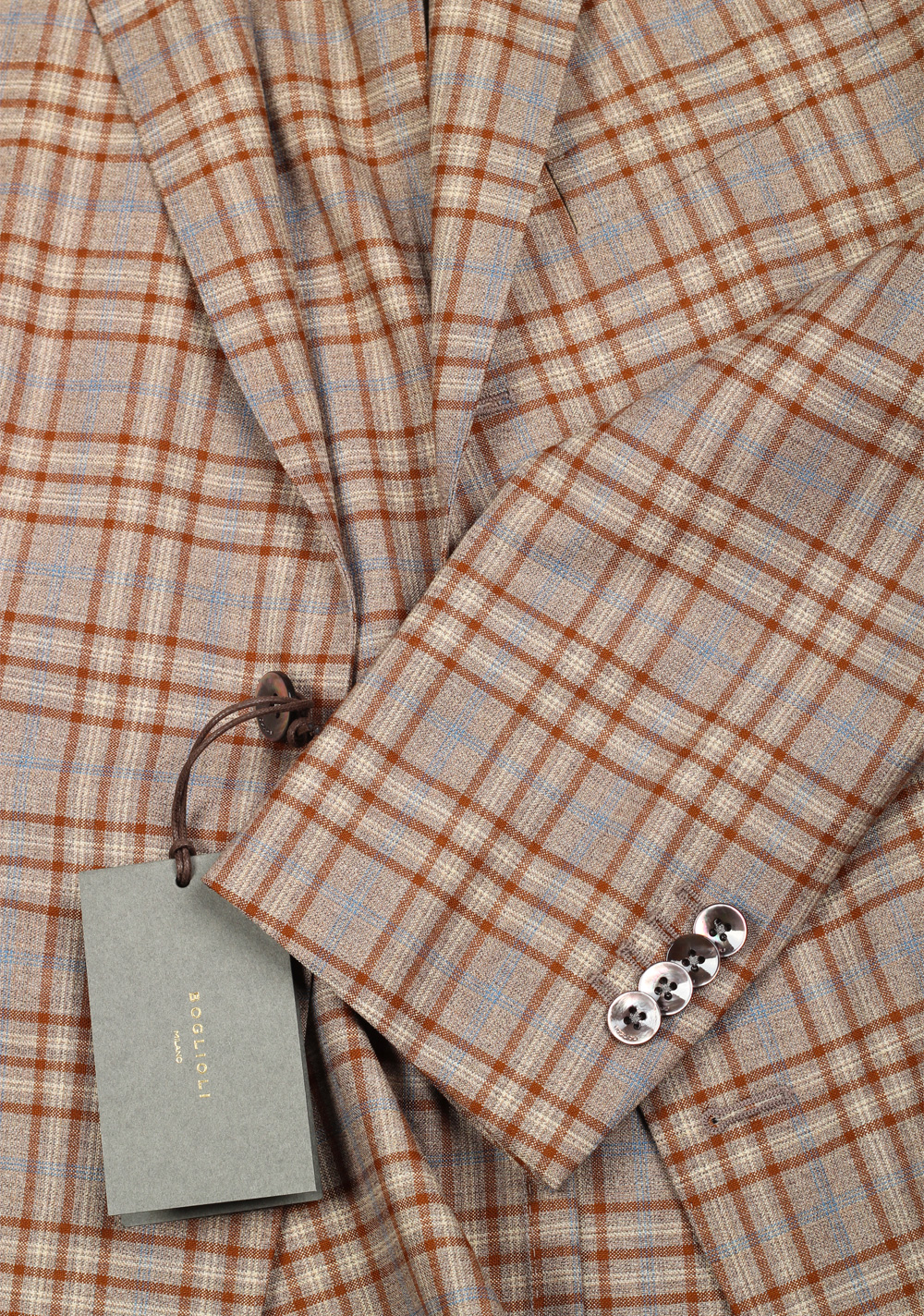 Boglioli K Jacket Brown Checked Suit Size 48 / 38R U.S. | Costume Limité