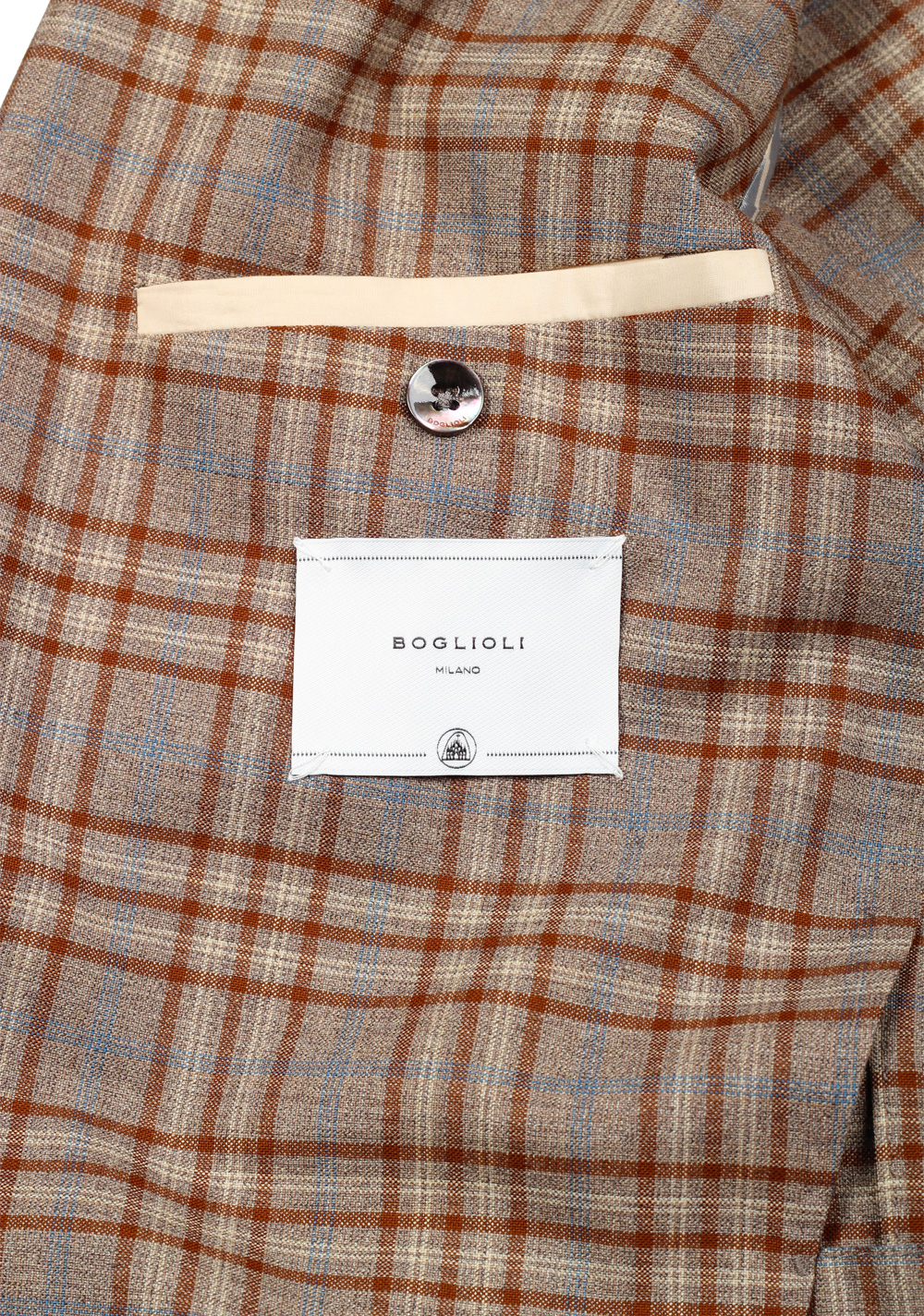 Boglioli K Jacket Brown Checked Suit Size 48 / 38R U.S. | Costume Limité