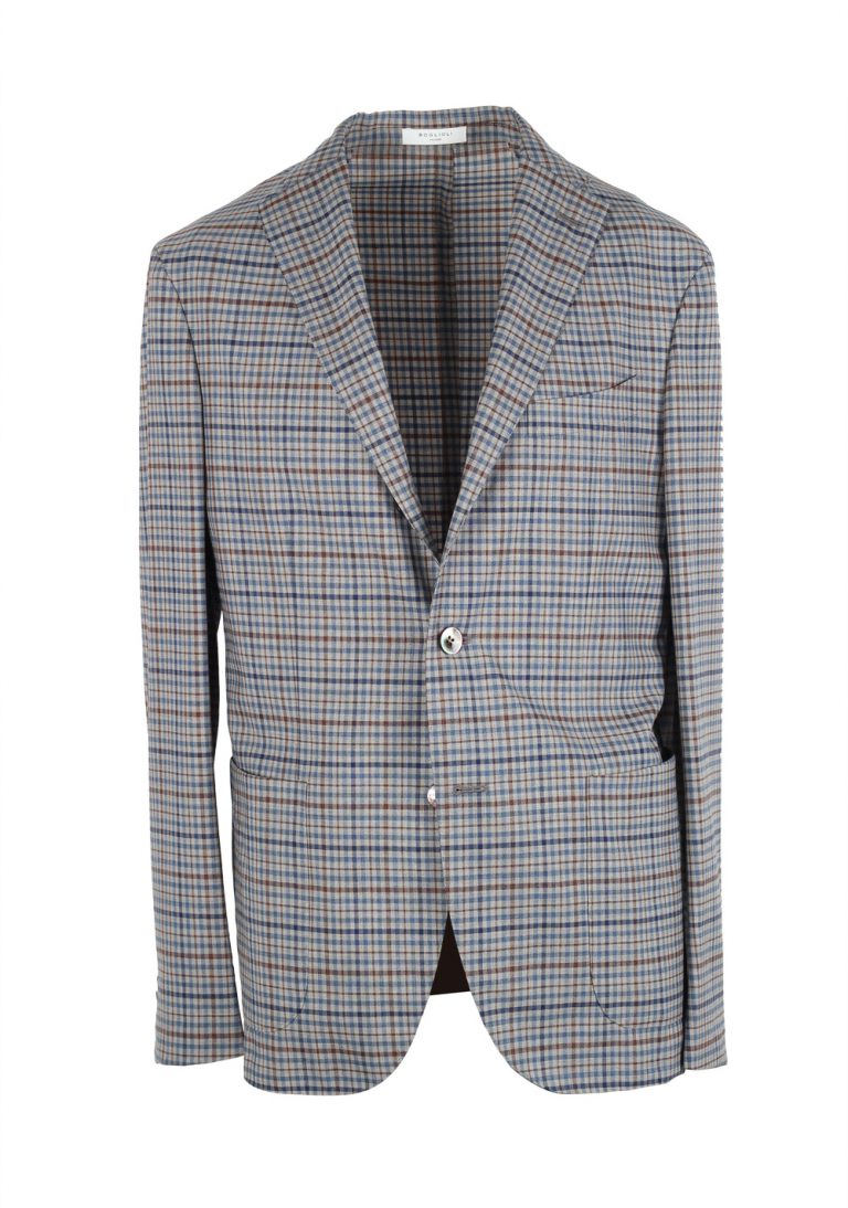 Boglioli K Jacket Blue Checked Suit Size 48 / 38R U.S. - thumbnail | Costume Limité