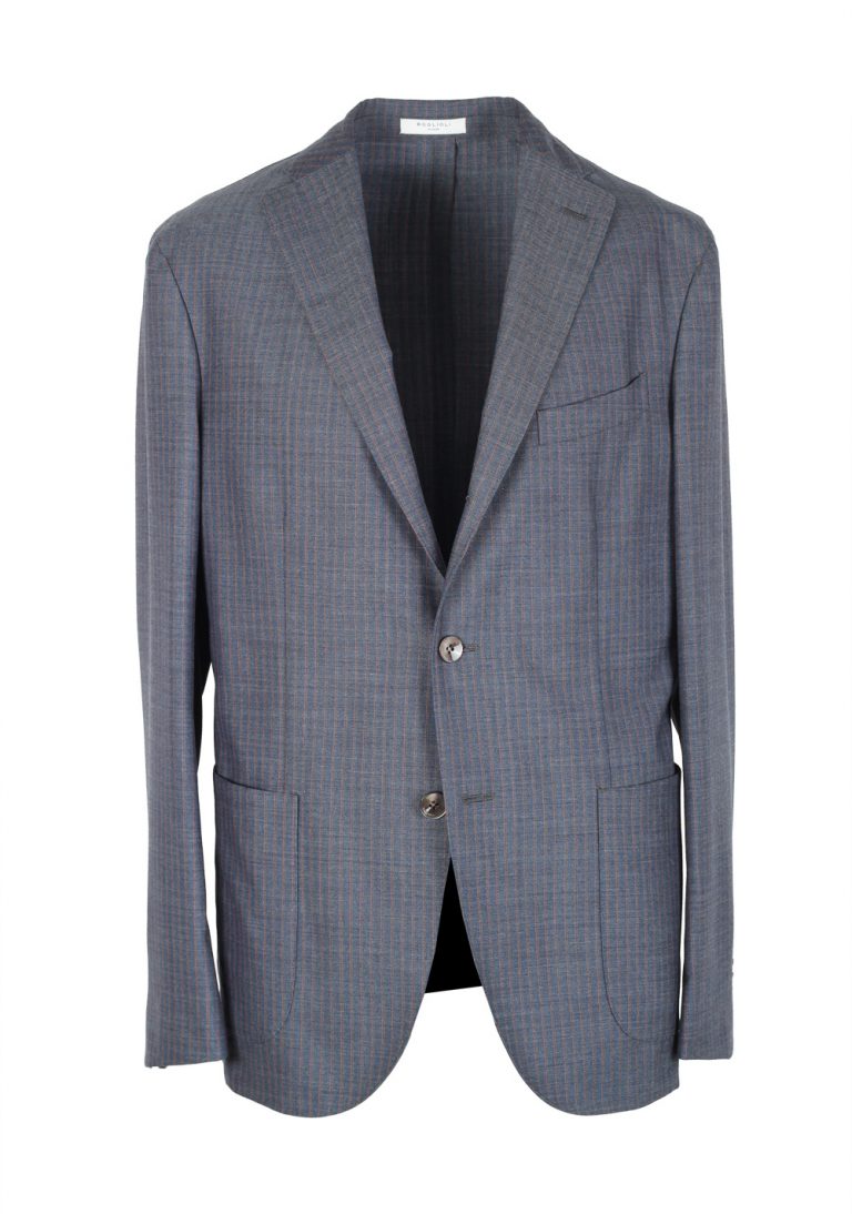 Boglioli K Jacket Blue Striped Suit Size 50 / 40R U.S. - thumbnail | Costume Limité