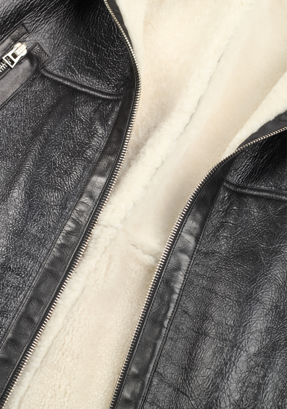TOM FORD Black Oversized Shearling Jacket Coat Size 52 / 42R U.S. | Costume Limité