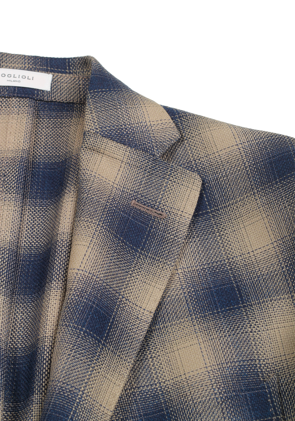 Boglioli K Jacket Beige Blue Checked Sport Coat | Costume Limité