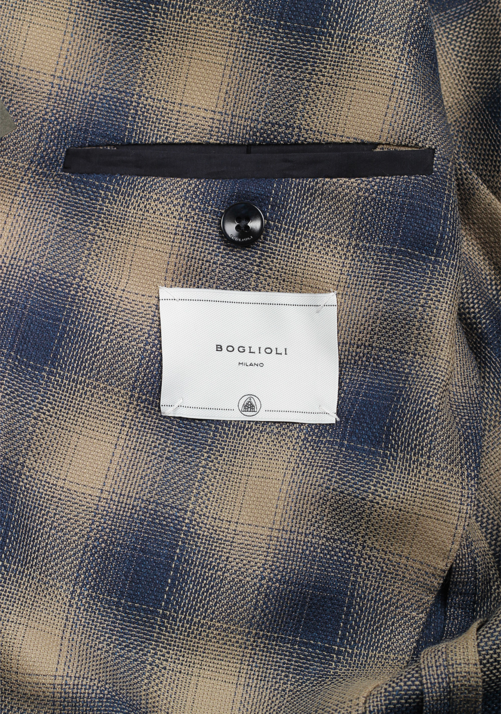 Boglioli K Jacket Beige Blue Checked Sport Coat | Costume Limité