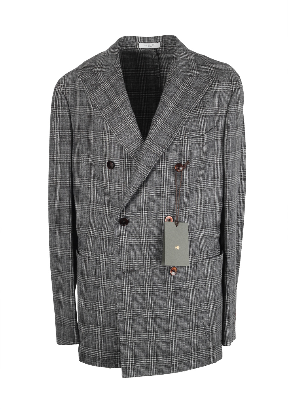 Boglioli K Jacket Gray Double Breasted Checked Sport Coat | Costume Limité