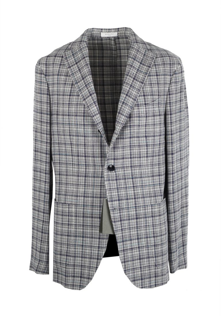 Boglioli K Jacket Beige Blue Checked Sport Coat - thumbnail | Costume Limité