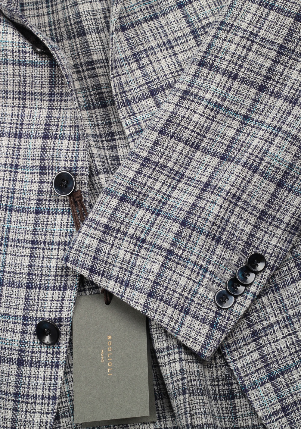 Boglioli K Jacket Beige Blue Checked Sport Coat | Costume Limité