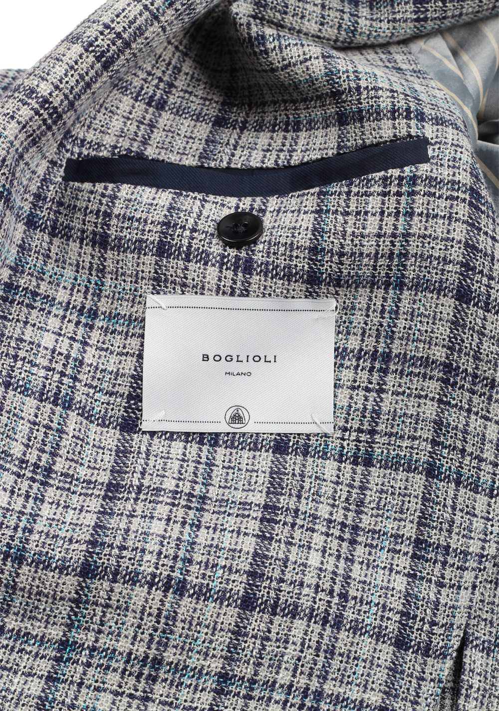 Boglioli K Jacket Beige Blue Checked Sport Coat | Costume Limité