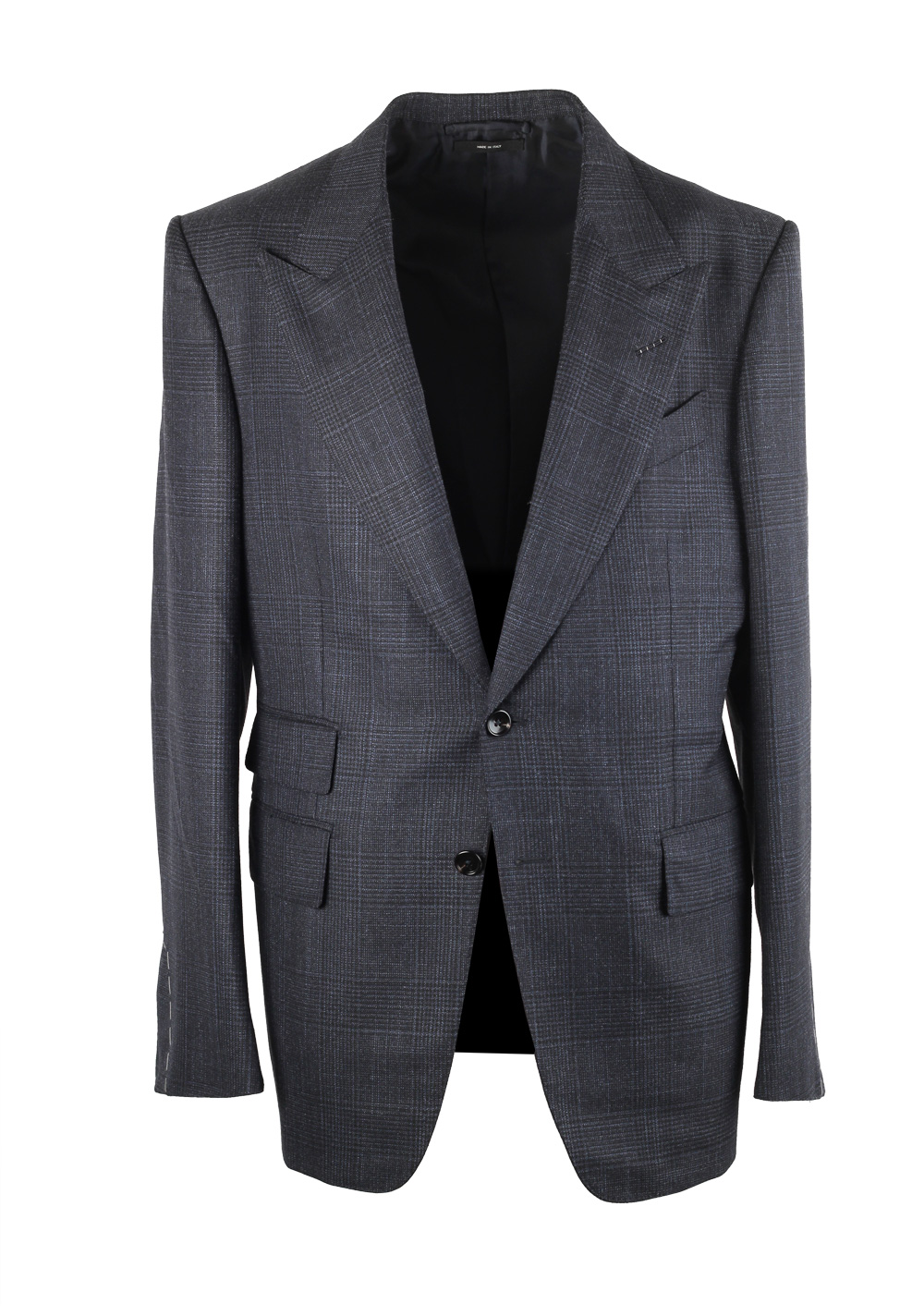 TOM FORD Shelton Blue Gray Checked Suit Size 44 / 34R U.S. | Costume Limité