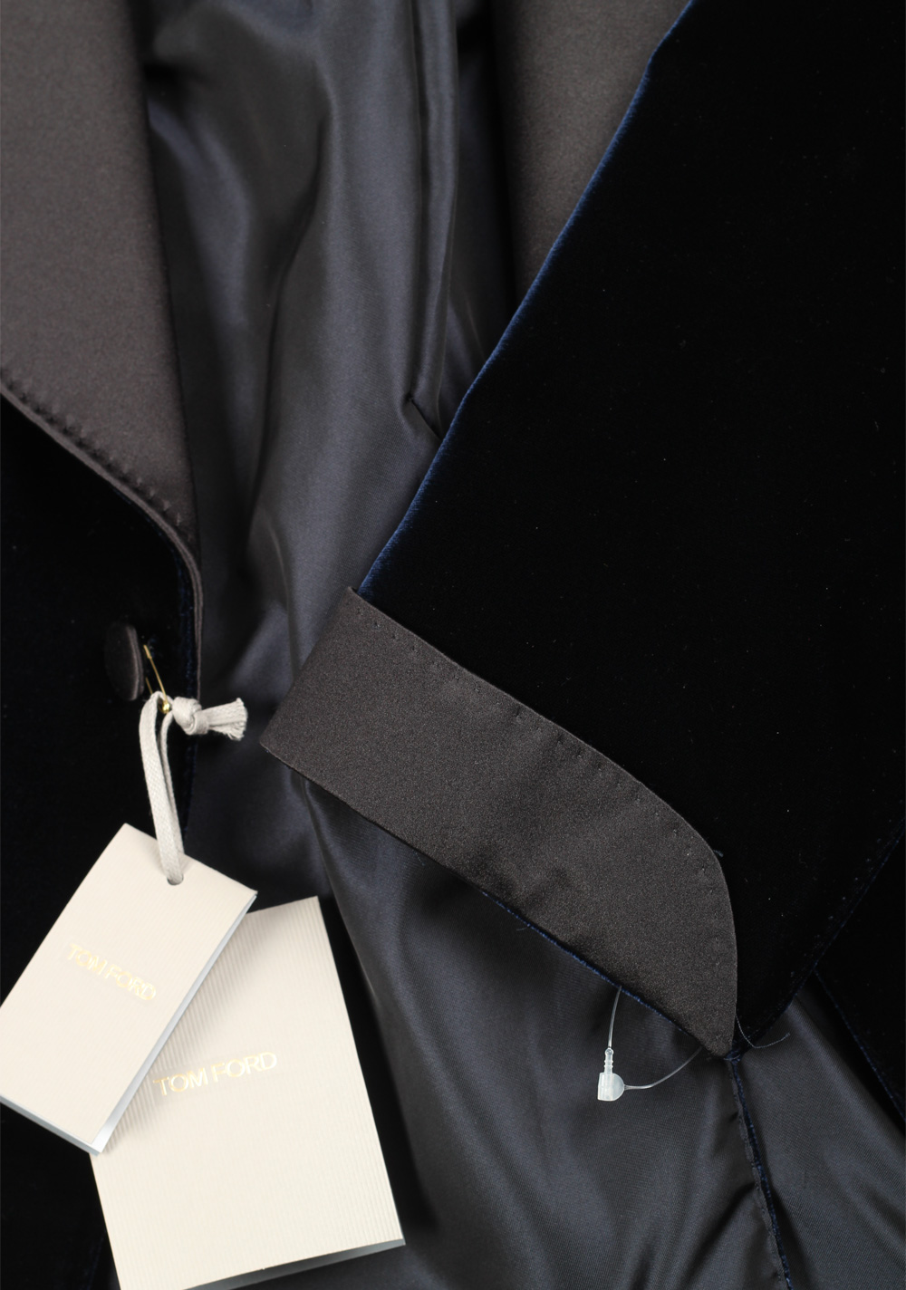 TOM FORD Shelton Navy Sport Coat Velvet Tuxedo Dinner Jacket Size 54 / 44R U.S. | Costume Limité