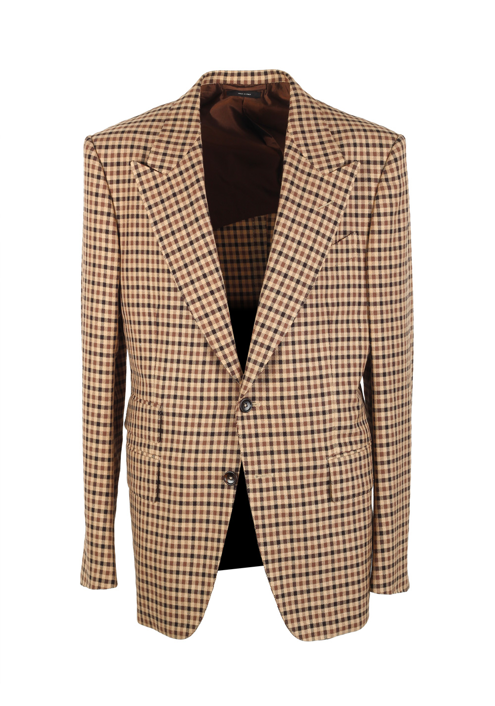 TOM FORD Shelton Checked Brown Sport Coat Size 50 / 40R U.S. | Costume Limité