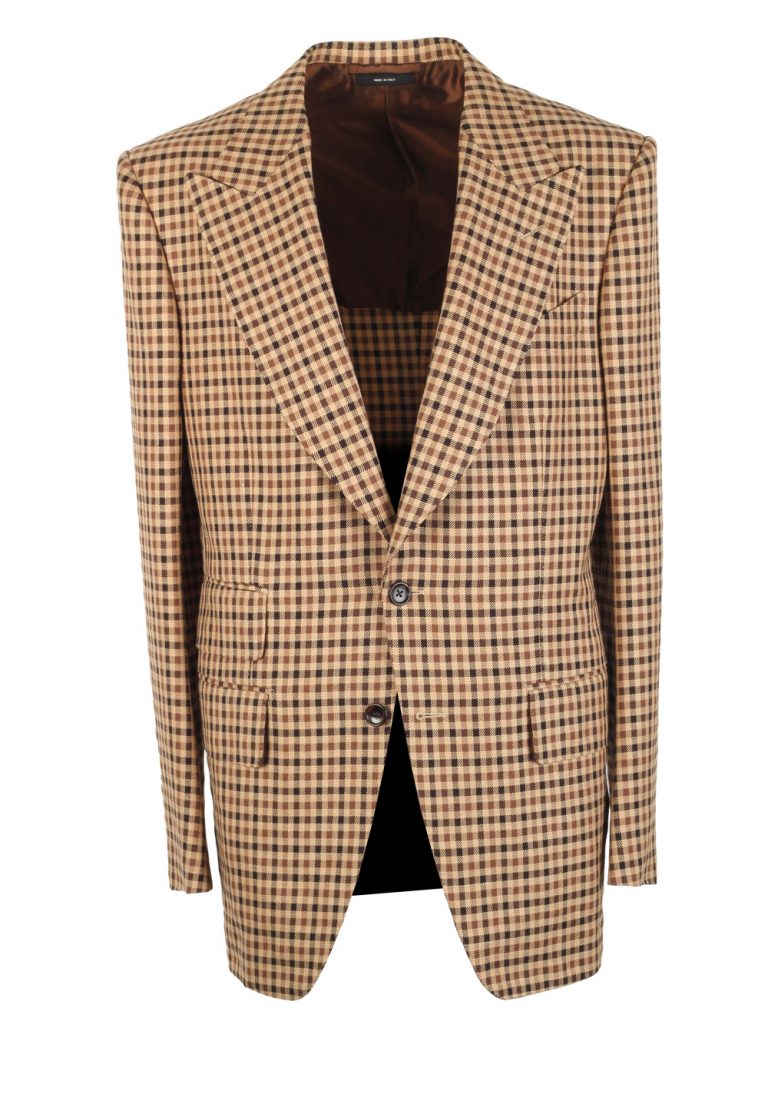 TOM FORD Atticus Checked Brown Sport Coat Size 50 / 40R U.S. - thumbnail | Costume Limité