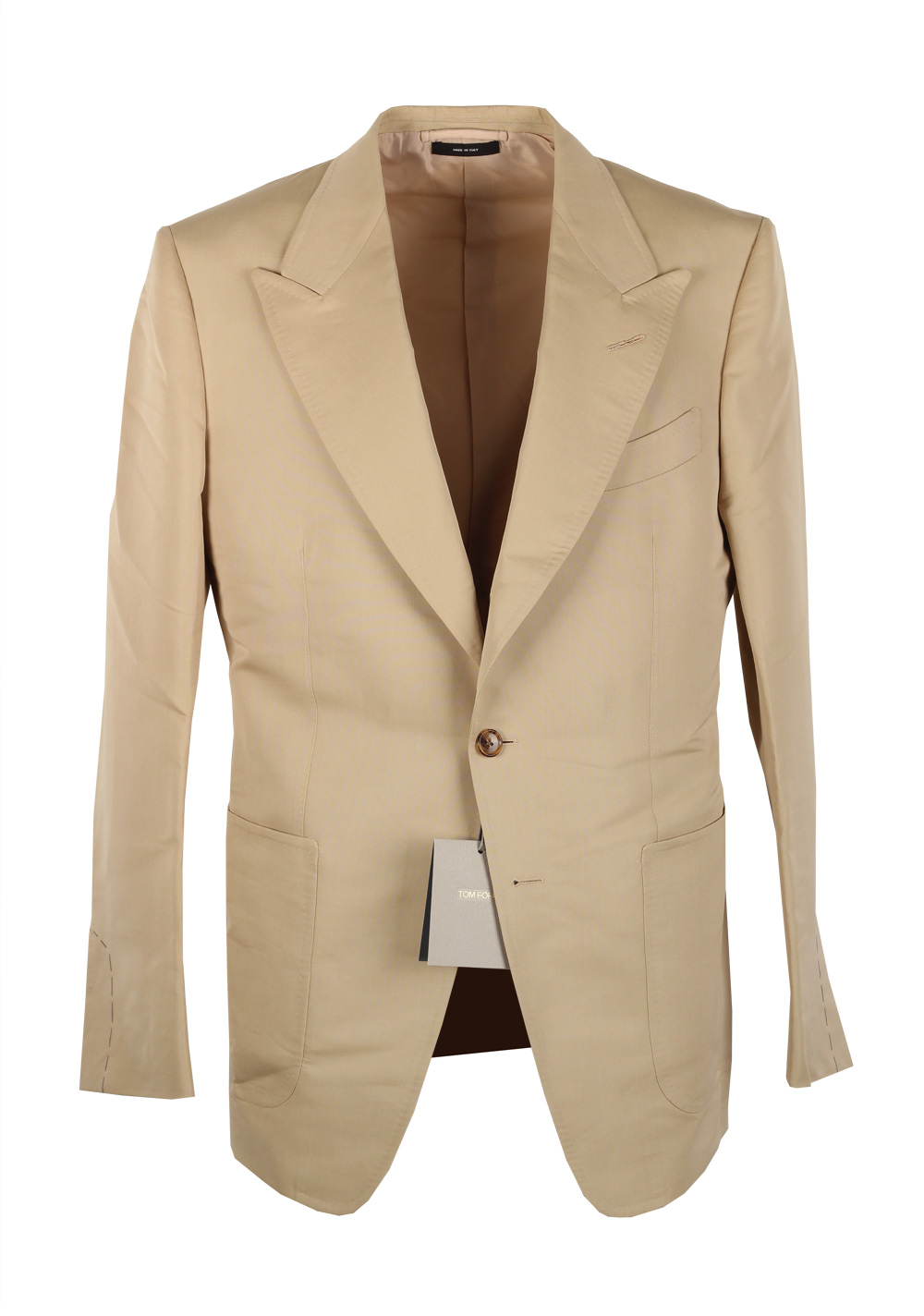 TOM FORD Shelton Beige Sport Coat Size 50 / 40R U.S. In Silk Blend | Costume Limité