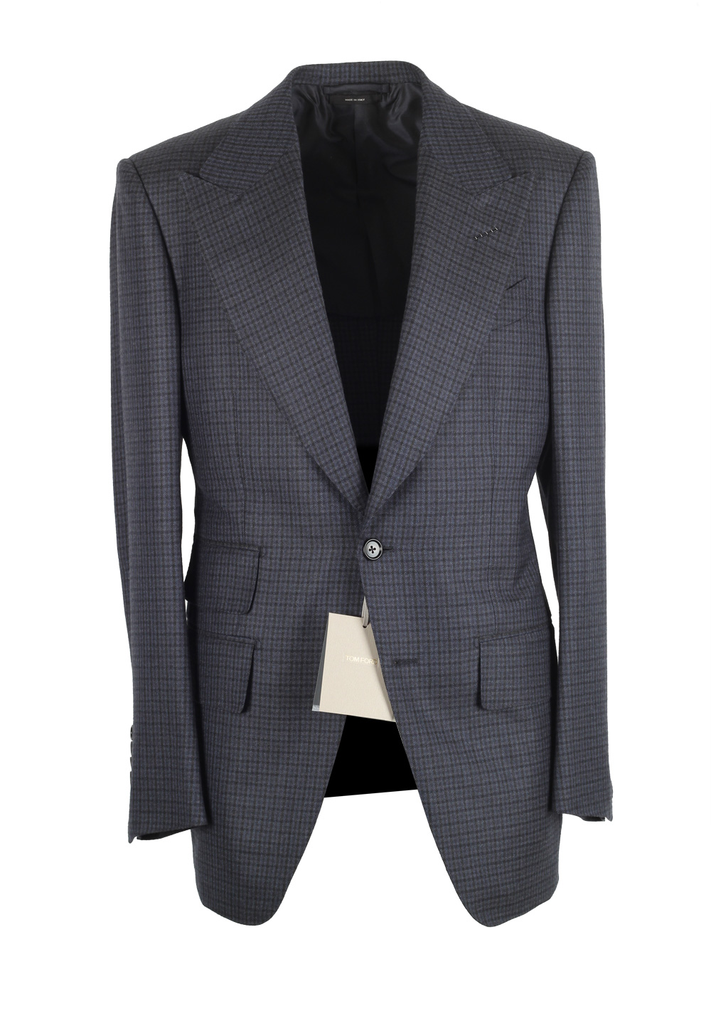 TOM FORD Atticus Blue Checked Sport Coat Size 46 / 36R U.S. | Costume Limité