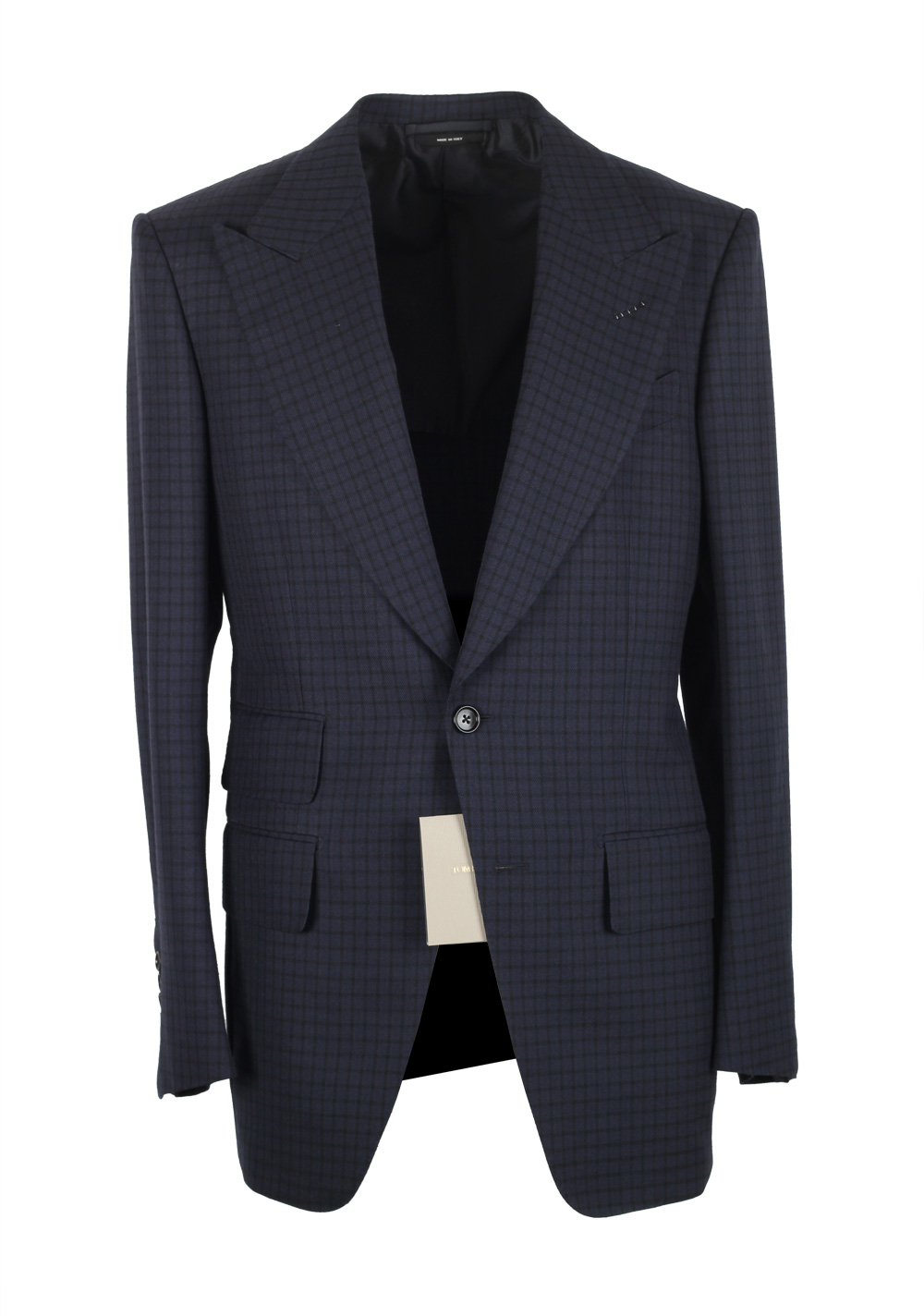 TOM FORD Atticus Blue Checked Suit Size 46 / 36R U.S. | Costume Limité