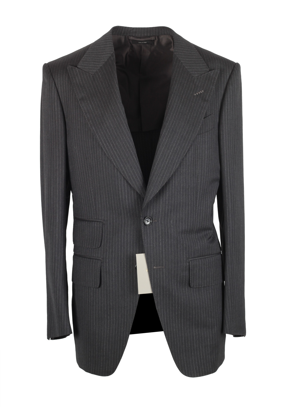 TOM FORD Atticus Gray Striped Suit Size 46 / 36R U.S. | Costume Limité