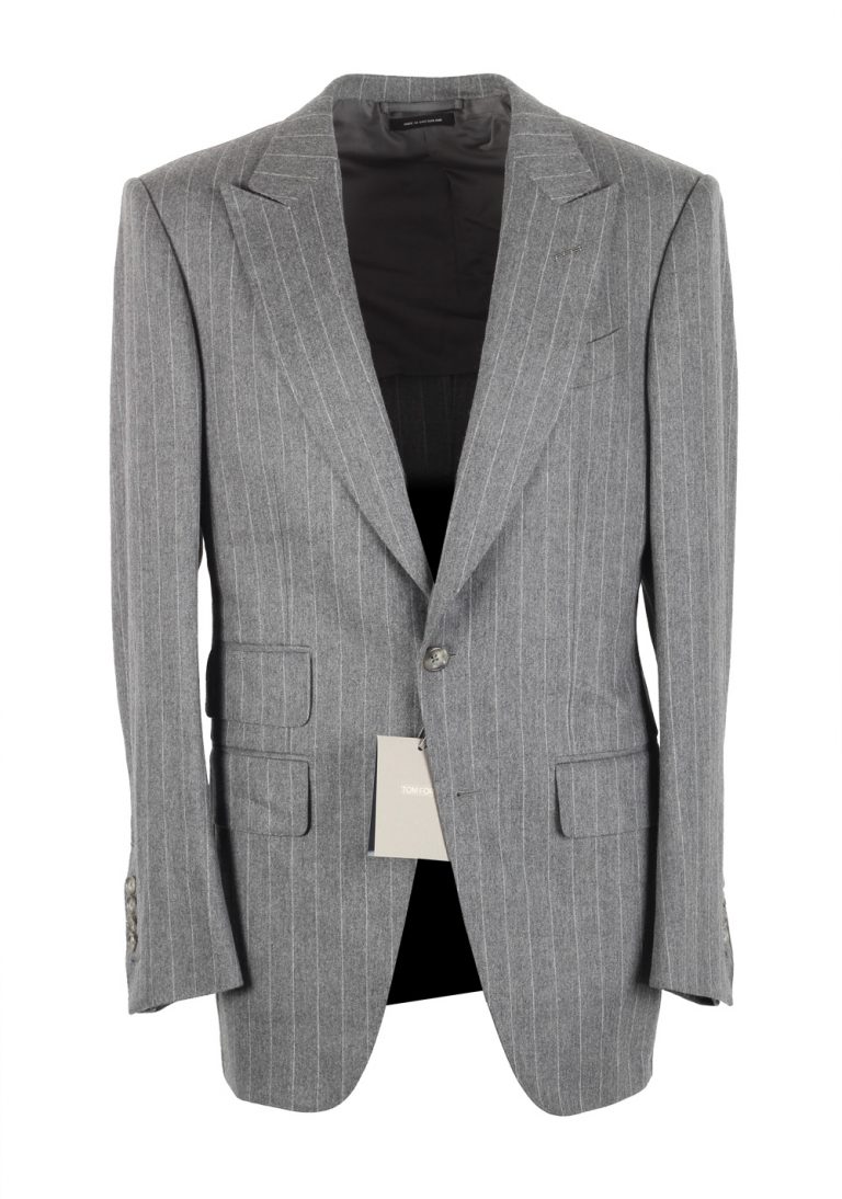 TOM FORD Atticus Flannel Gray Striped Sport Coat Size 46 / 36R U.S. - thumbnail | Costume Limité
