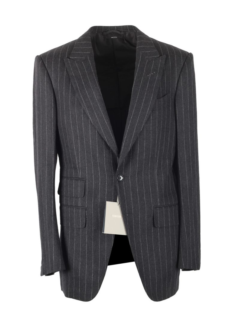 TOM FORD Atticus Flannel Gray Striped Sport Coat Size 46 / 36R U.S. - thumbnail | Costume Limité