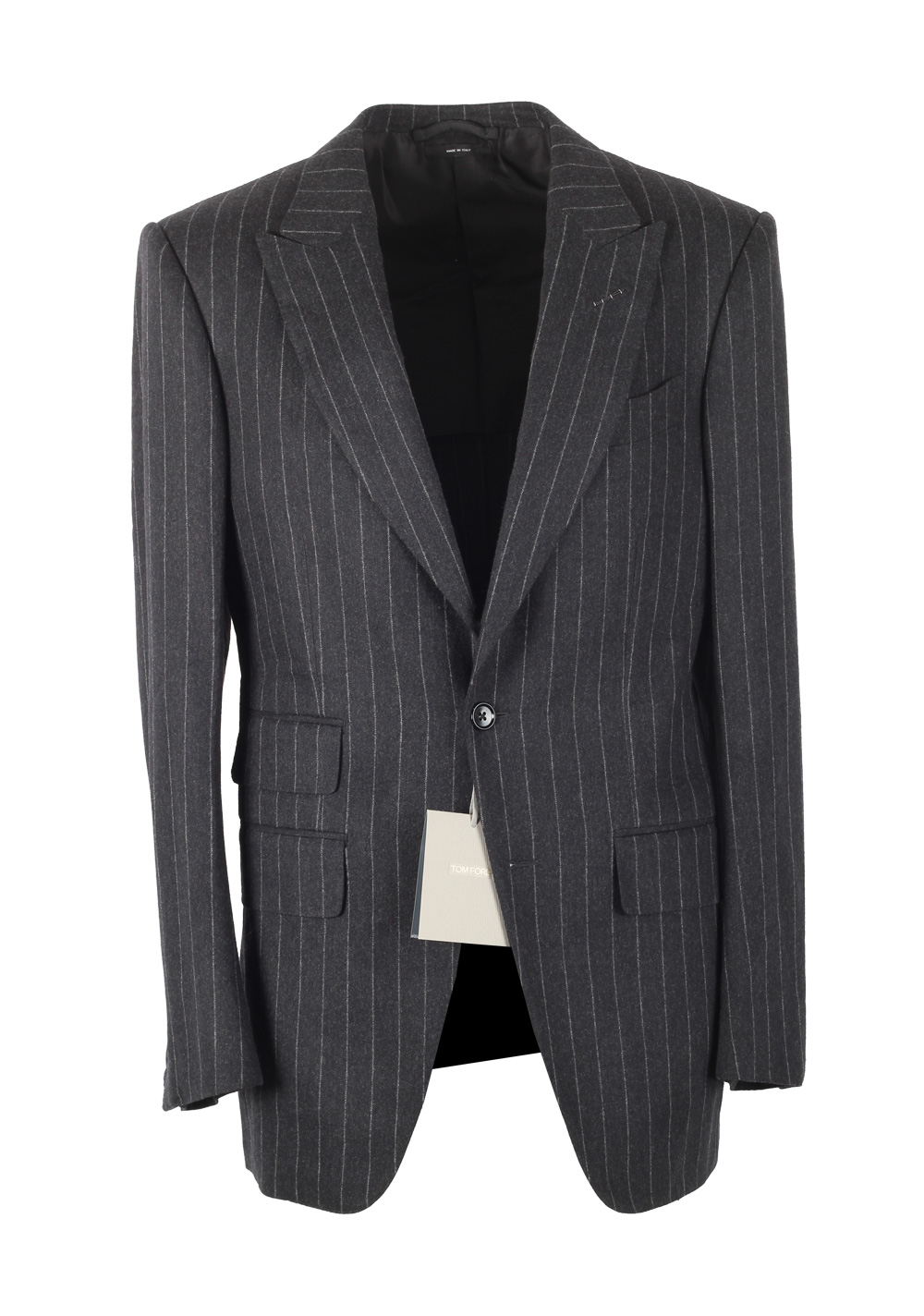 TOM FORD Atticus Flannel Gray Striped Sport Coat Size 46 / 36R U.S. | Costume Limité