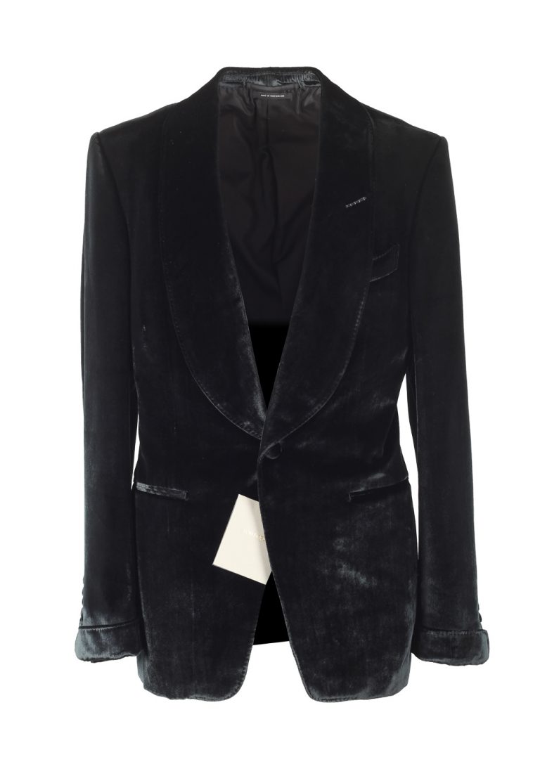 TOM FORD Shelton Black Velvet Tuxedo Dinner Jacket Size Size 48 / 38R U.S. - thumbnail | Costume Limité
