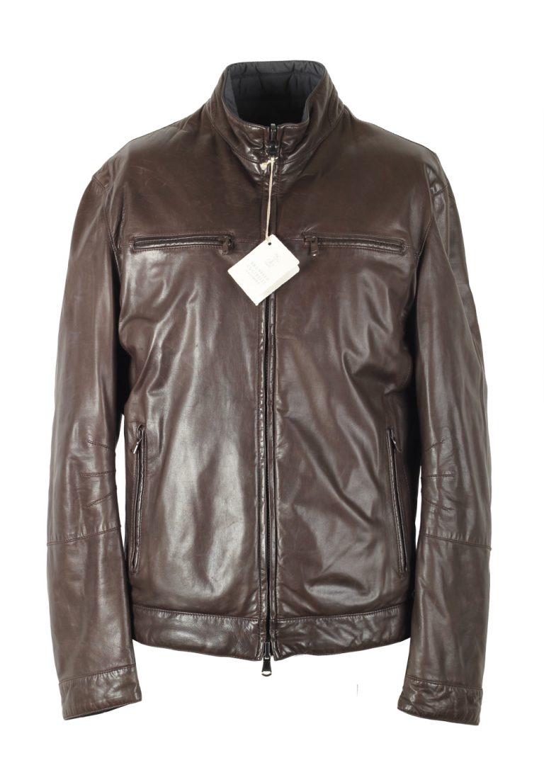 Brunello Cucinelli Reversible Brown Leather Jacket Size Medium / 50 / 40R U.S. - thumbnail | Costume Limité