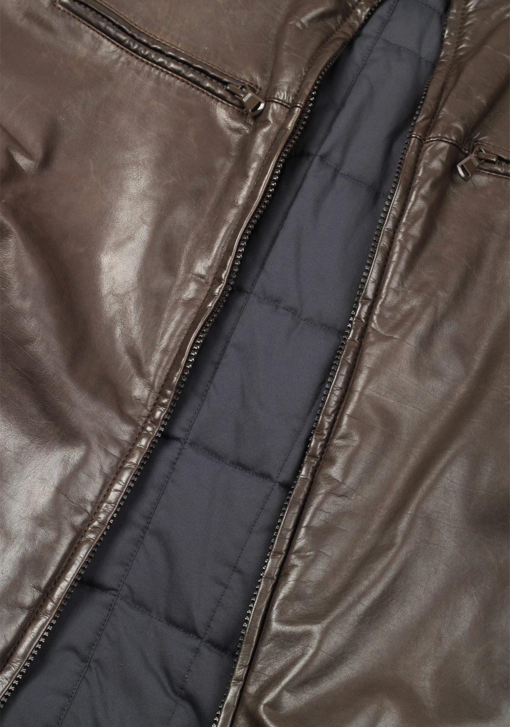 Reversible Leather Jacket - Brown