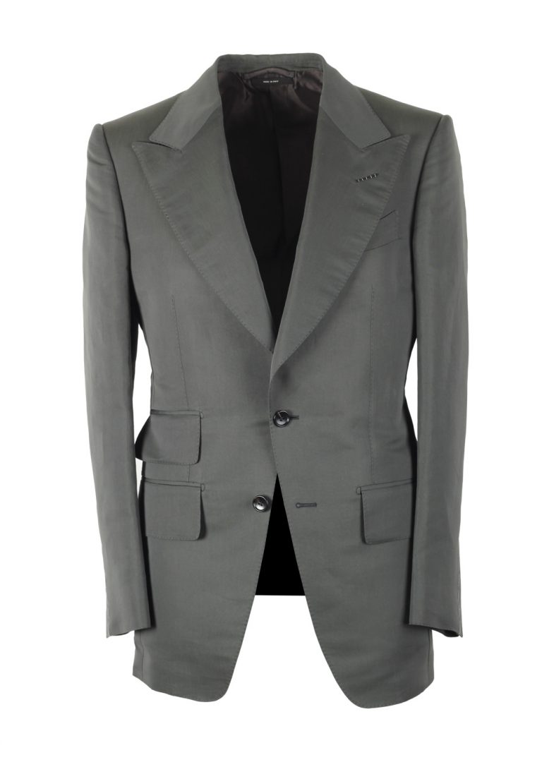 TOM FORD Atticus Green Sport Coat Size 44 / 34R U.S. In Cotton Silk - thumbnail | Costume Limité