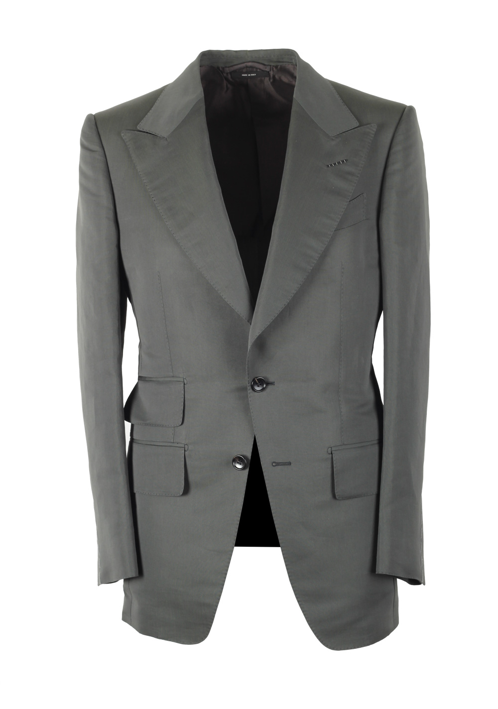TOM FORD Atticus Green Sport Coat Size 44 / 34R U.S. In Cotton Silk | Costume Limité