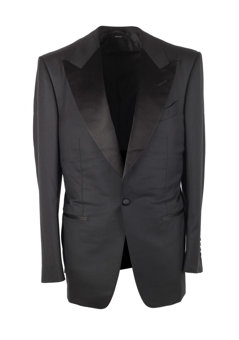 TOM FORD Windsor Black Tuxedo Suit Smoking Size 56 / 46R U.S. Fit A - thumbnail | Costume Limité