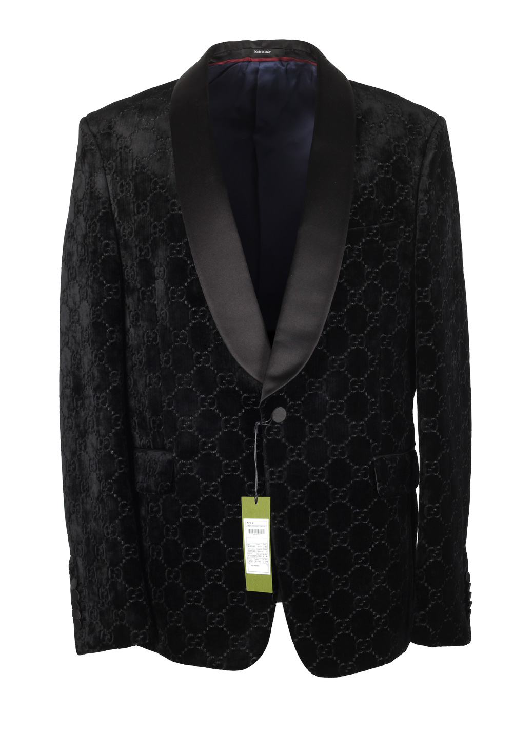 Gucci Velvet Monogram Tuxedo Cocktail Dinner Jacket Size 54 / 44R U.S.