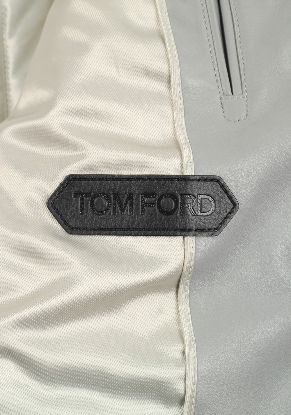 TOM FORD Gray Padded Leather Jacket Coat Size 48 / 38R U.S. Outerwear | Costume Limité