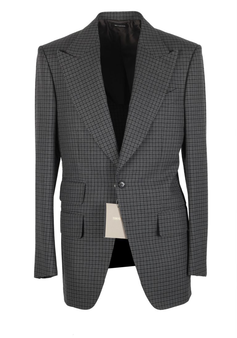 TOM FORD Atticus Gray Checked Suit Size 46 / 36R U.S. - thumbnail | Costume Limité
