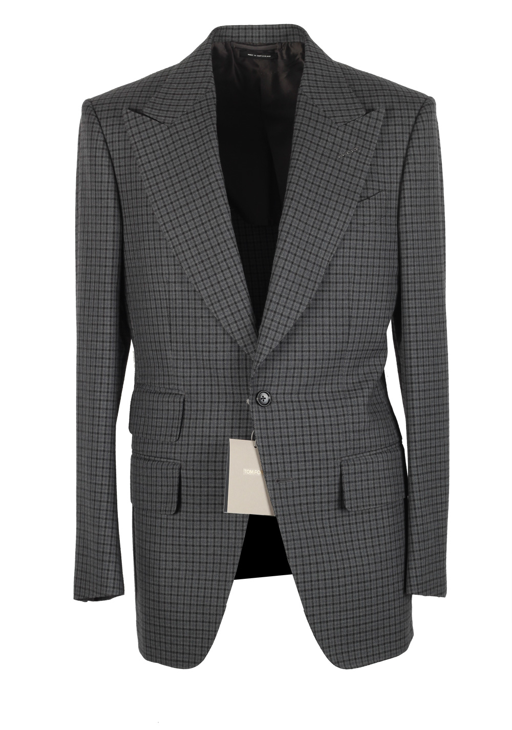 TOM FORD Atticus Gray Checked Suit Size 46 / 36R U.S. | Costume Limité