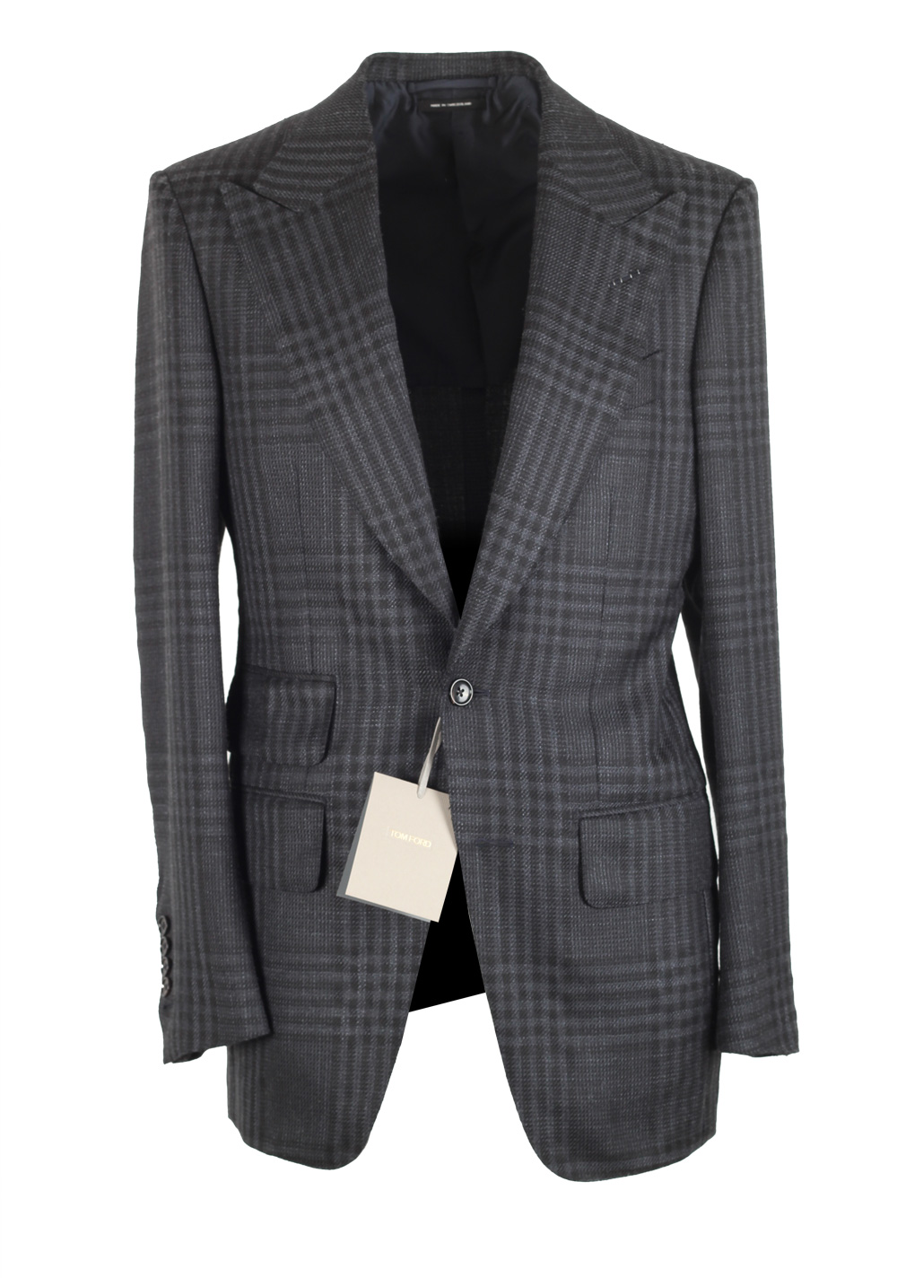TOM FORD Atticus Gray Checked Sport Coat Size 46 / 36R U.S. | Costume Limité