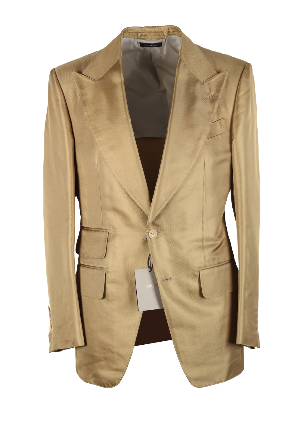 TOM FORD Atticus Gold Suit Size 46 / 36R U.S. In Silk | Costume Limité
