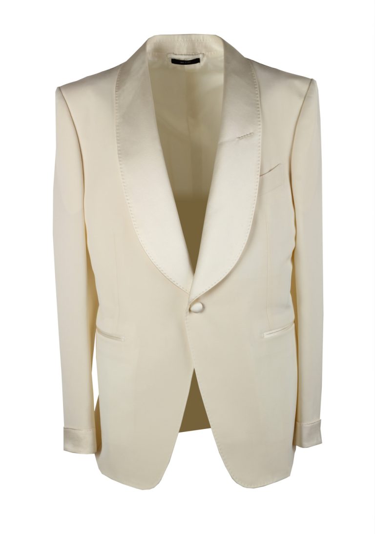 TOM FORD Shelton Ivory Sport Coat Tuxedo Dinner Jacket Size 56 / 46R U.S. - thumbnail | Costume Limité