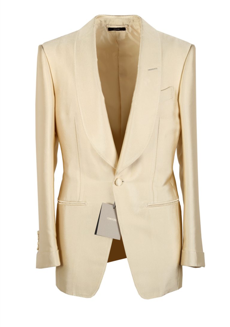 TOM FORD Atticus Off White Tuxedo Dinner Jacket Size 46 / 36R U.S. - thumbnail | Costume Limité