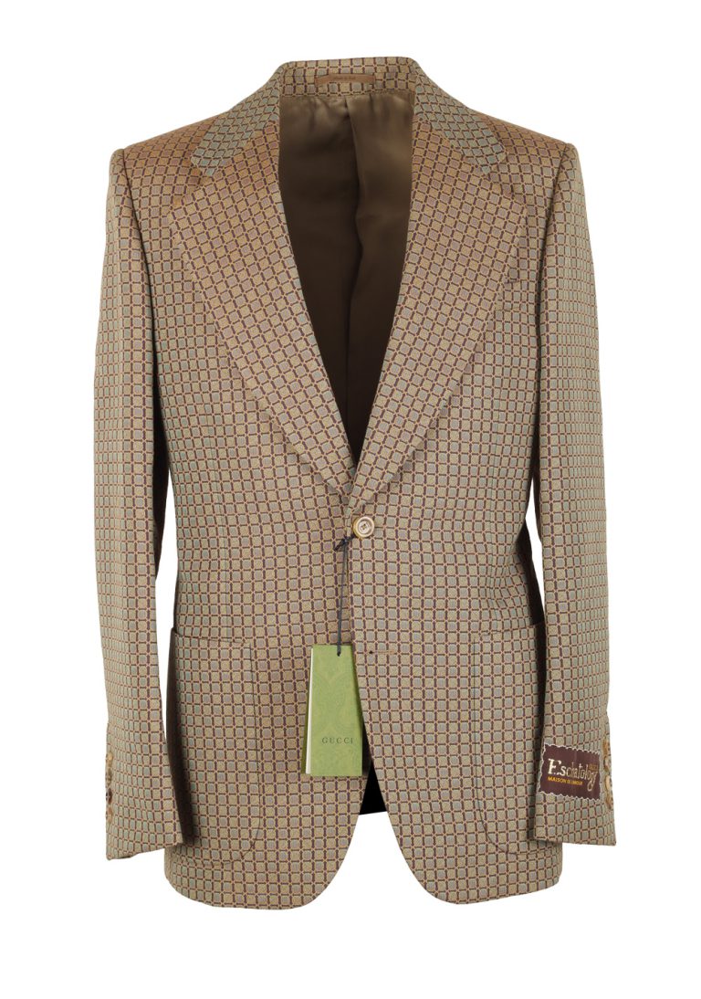 Gucci Beige Patterned Signature Blazer Sport Coat Size 46 / 36R U.S. - thumbnail | Costume Limité