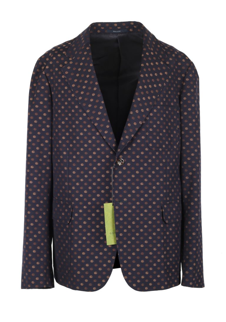 Gucci Blue GG Signature Blazer Sport Coat Size 52 / 42R U.S. - thumbnail | Costume Limité