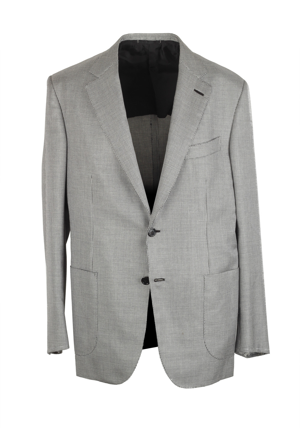Brioni Condotti  Black / White Sport Coat Size 52 / 42R U.S. In Silk Blend | Costume Limité