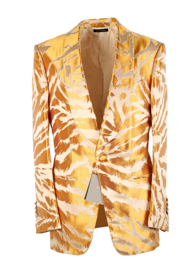 TOM FORD Atticus Gold Tuxedo Dinner Jacket Size 46 / 36R U.S. - thumbnail | Costume Limité