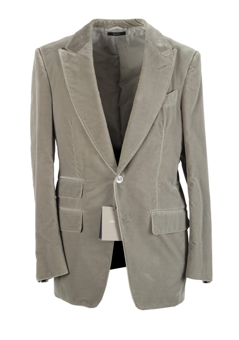 TOM FORD Atticus Gray Velvet Sport Coat Size 46 / 36R In Cotton - thumbnail | Costume Limité