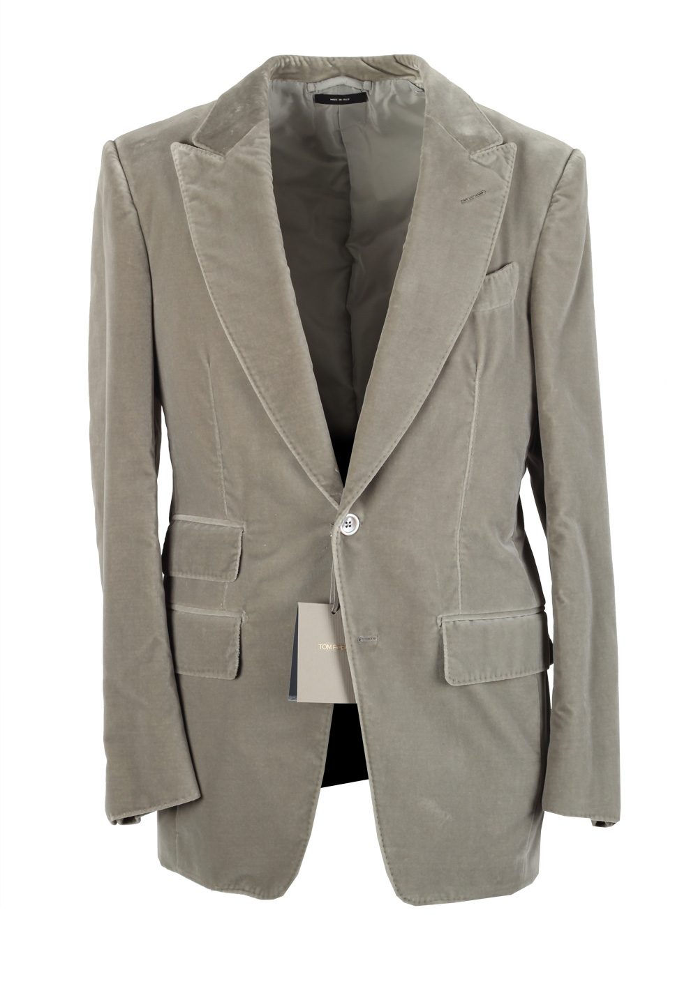 TOM FORD Atticus Gray Velvet Sport Coat Size 46 / 36R In Cotton | Costume Limité